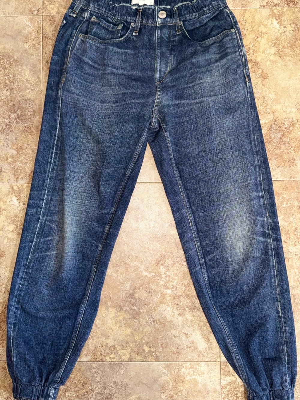 rag & bone Dark Blue Relaxed Denim Jogger Pants